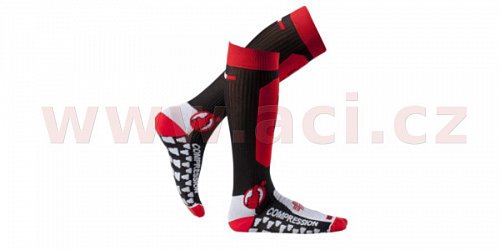 Ponožky dlouhé Santa Barbara, MOTO ONE - Itálie (černo-červené)